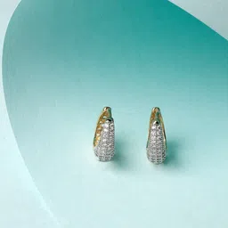 Scintillare By Sukkhi Gold-Plated American Diamond Studded Circular Hoop Earrings-31