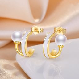 Jewels Galaxy Gold-Plated Contemporary Hoop Earrings-image-0