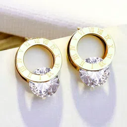 Jewels Galaxy Gold-Plated Contemporary Hoop Earrings-image-101