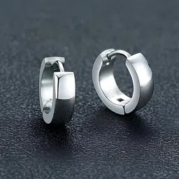 KARISHMA KREATIONS Men Silver-Plated Stainless Steel Hoop Earrings-picture-48