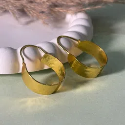 Niska Gold-Plated Contemporary Shaped Hoop Earrings-image-17