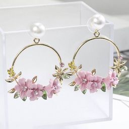 YouBella Gold Plated Floral Stone Studded Drop Earrings-32