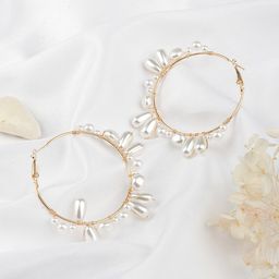 JOKER & WITCH White Contemporary Hoop Earrings-0