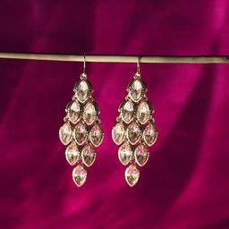 Accessorize Crystals Studded Teardrop Shaped Drop Earrings-13