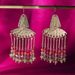 Accessorize Beaded Circular Drop Earrings-15