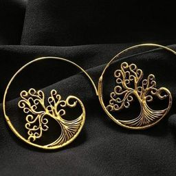 EL REGALO Gold-Toned Circular Hoop Earrings-image-14