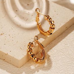 ZIVOM Gold-Plated Circular Hoop Earrings-image-63