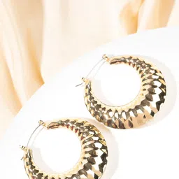 PRITA BY PRIYAASI Gold Plated Contemporary Half Hoop Earrings-57