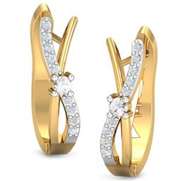 KUBERBOX 18Kt Gold Diamond-Studded Earrings - 2.11 Grams-image-70