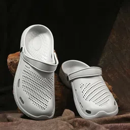 HRX by Hrithik Roshan Men Grey Self Design Croslite Clogs-picture-15