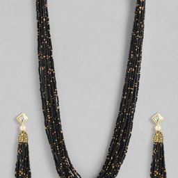Anouk Women Gold-Plated Layered Beaded Necklace with Earrings-18