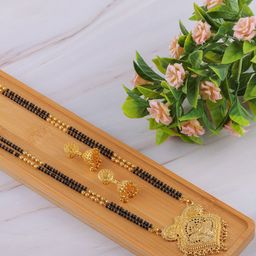 Anouk Gold-Plated Beaded Mangalsutra With Earrings-28