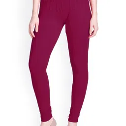 LYRA Women Magenta Solid Churidar Length Leggings-image-98