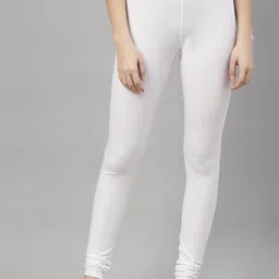 Kryptic Women White Solid Churidar-Length Leggings-picture-30