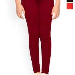 FRENCH KLEIDER Girls Pack Of 3 Churidar Length Leggings-image-79