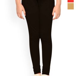 FRENCH KLEIDER Girls Pack Of 3 Churidar Length Leggings-image-71