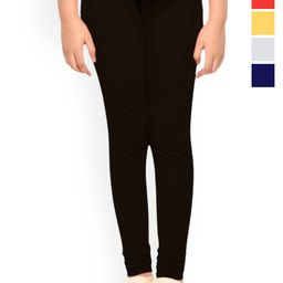 FRENCH KLEIDER Girls Pack Of 5 Churidar Length Leggings-image-21