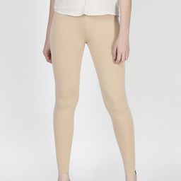 TWIN BIRDS Women Beige Solid Sugar Cookie Ankle-Length Leggings-image-88