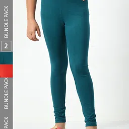BAESD Girls Pack of 2 Ankle-Length Cotton Leggings-image-78