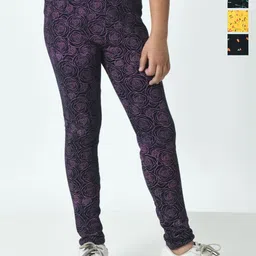 BAESD Girls Pack Of 4 Printed Pure Cotton Ankle-Length Leggings-picture-54