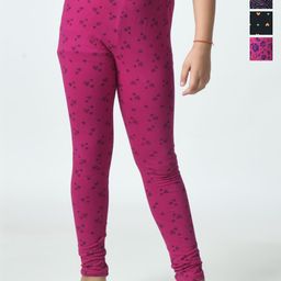 BAESD Girls Pack Of 4 Printed Pure Cotton Ankle-Length Leggings-picture-14