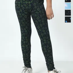 BAESD Girls Pack Of 5 Printed Pure Cotton Ankle-Length Leggings-image-95