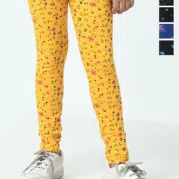 BAESD Girls Pack Of 5 Printed Pure Cotton Ankle-Length Leggings-image-97
