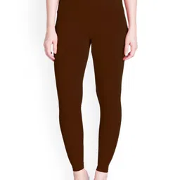 LYRA Women Brown Solid Ankle Length Leggings-image-55