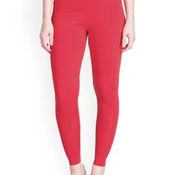 LYRA Women Red Solid Ankle Length Leggings-image-53