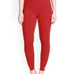 LYRA Women Red Solid Ankle-Length Leggings-image-43
