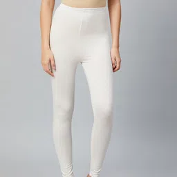 AURELIA Women Off-White Solid Ankle-Length Leggings-image-52