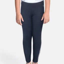 Allen Solly Junior Girls Navy Blue Solid Ankle-Length Leggings-image-61