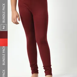 BAESD Girls Pack Of 2 Cotton Ankle-Length Leggings-image-101