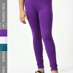 BAESD Girls Pack Of 3  Super Soft Ankle-Length Leggings-image-107