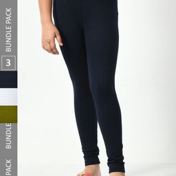 BAESD Girls Pack Of 3 Churidar Length Leggings-picture-2
