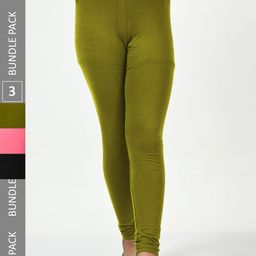 BAESD Girls Pack Of 3 Super Soft Ankle-Length Cotton Leggings-image-109