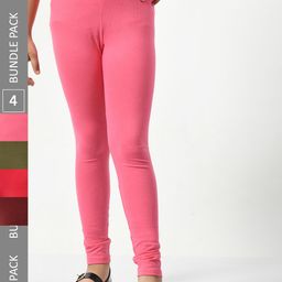 BAESD Girls Pack Of 4 Ankle-Length Cotton Leggings-image-68