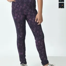 BAESD Girls Pack of 3 Pure Cotton Printed Ankle-Length Leggings-image-64