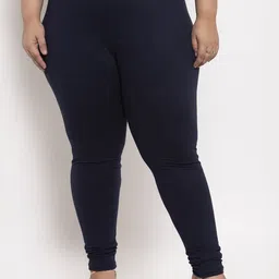 TAG 7 PLUS Women Navy Blue Solid Plus Size Ankle-Length Leggings-picture-48