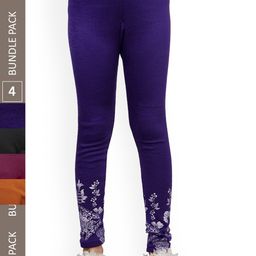 IndiWeaves Girls Pack of 4 Printed Ankle-Length Wool Leggings-picture-23