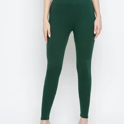 Clora Creation Women Green Solid Ankle Length Leggings-image-75