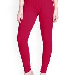 LYRA Women Pink Solid Churidar Length Leggings-image-96