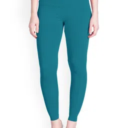LYRA Women Turquoise Blue Solid Ankle Length Leggings-43