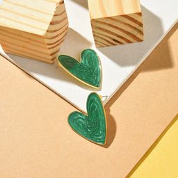 SOHI Green Contemporary Studs Earrings-7