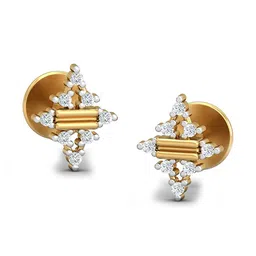 KUBERBOX Desire 18KT Gold Diamond-Studded Earrings-1.4 gm-image-51