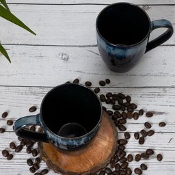 Homesake Black & Blue Handcrafted Solid Ceramic Glossy Mugs Set of Cups and Mugs-25