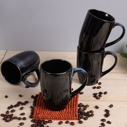 Homesake Black & Blue Handcrafted Solid Ceramic Glossy Mugs Set of Cups and Mugs-31