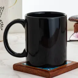 CLAY CRAFT Set of 4 Black Solid Ceramic Glossy Mugs-image-92