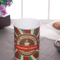 CLAY CRAFT Coffee Brown & Red Printed Ceramic Glossy Mug-19