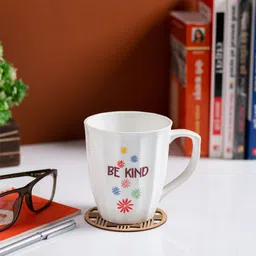 JCPL White & Green 2 Pieces Printed Ceramic Glossy Mugs 350 ml-5